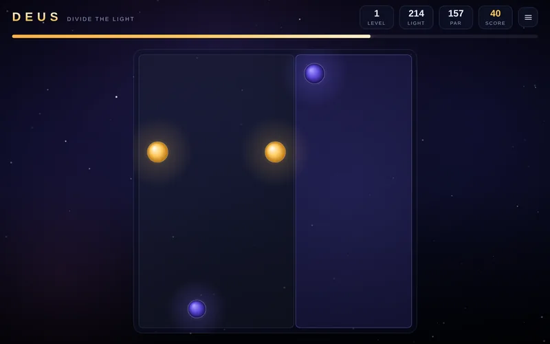 DEUS — split light from darkness, cut by cut
