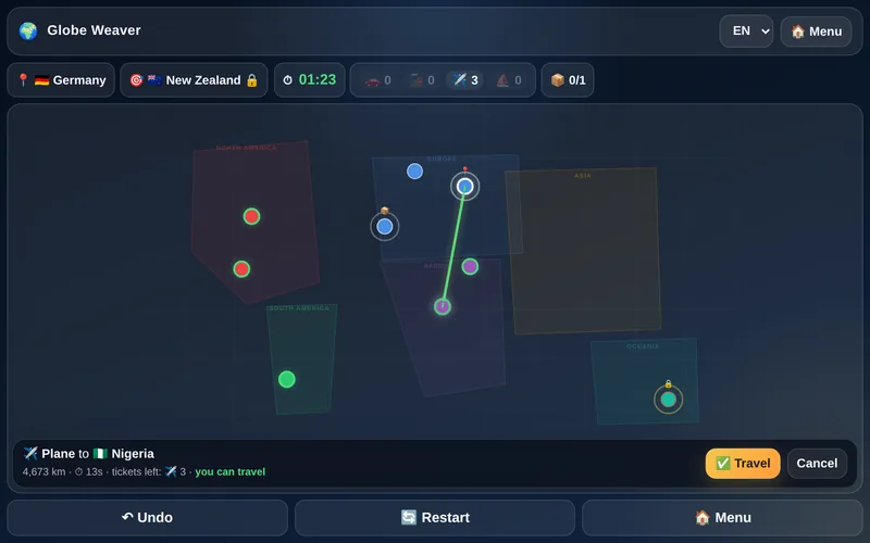 Globe Weaver — Travel Planning Puzzle
