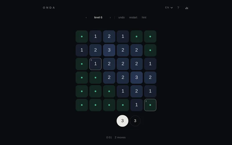 ONDA — Ripple Number Puzzle